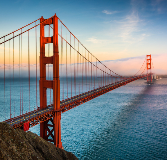 sunset view of the golden gate bridge