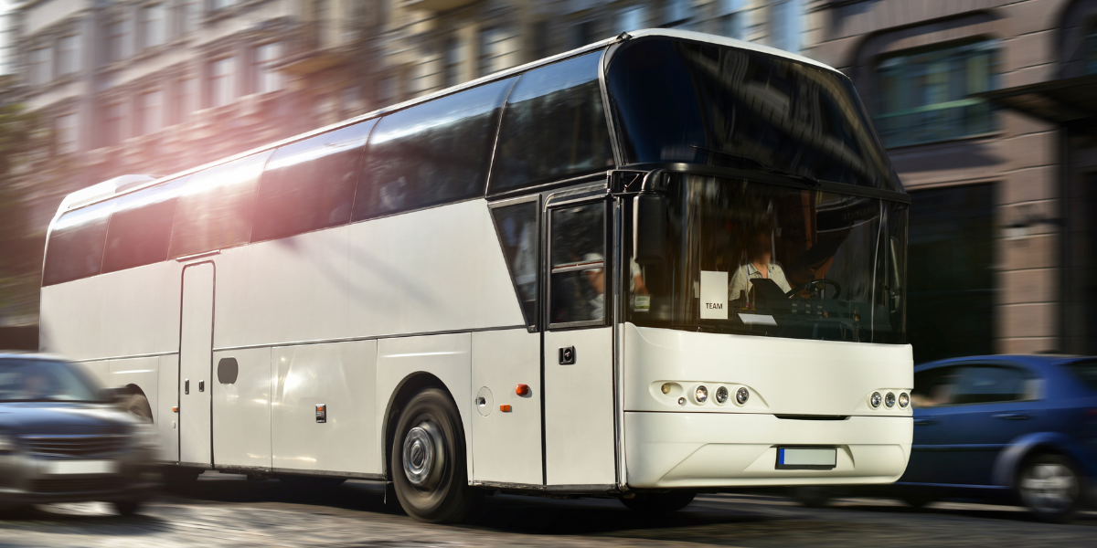 a white coach bus